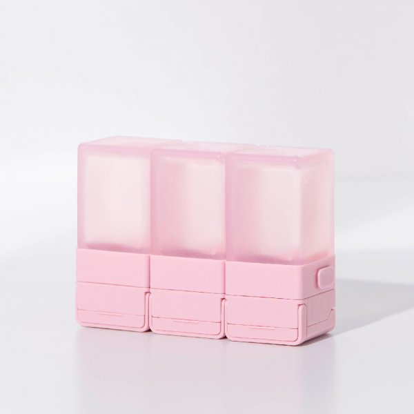 Suzzi CUBIC Travel Bottle - Pink - S 50ml - Three Piece Travel Set